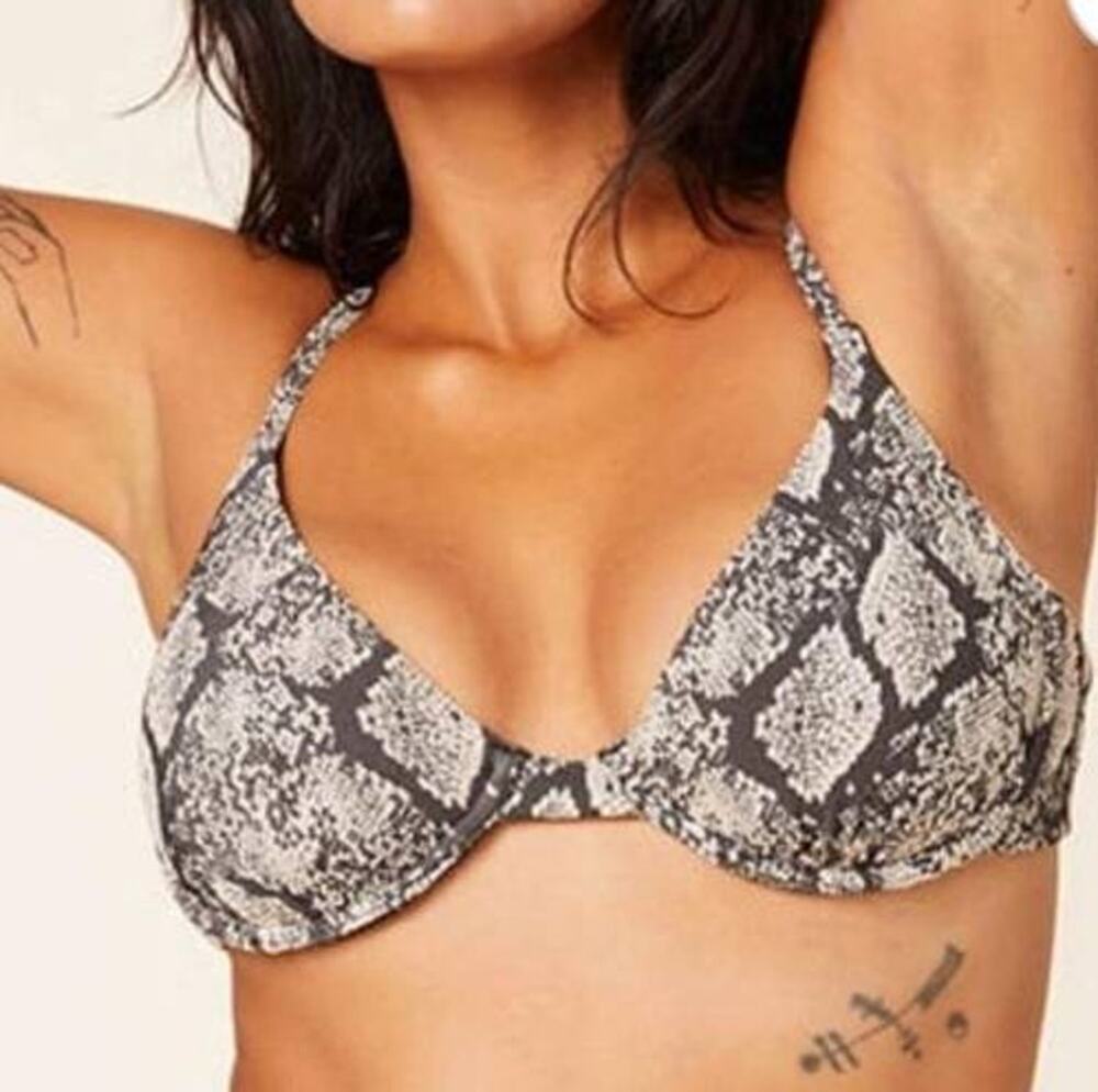 Andie Swim The Sicily Top Swimwear Underwire Snakeskin Print Beach Pool Resort S